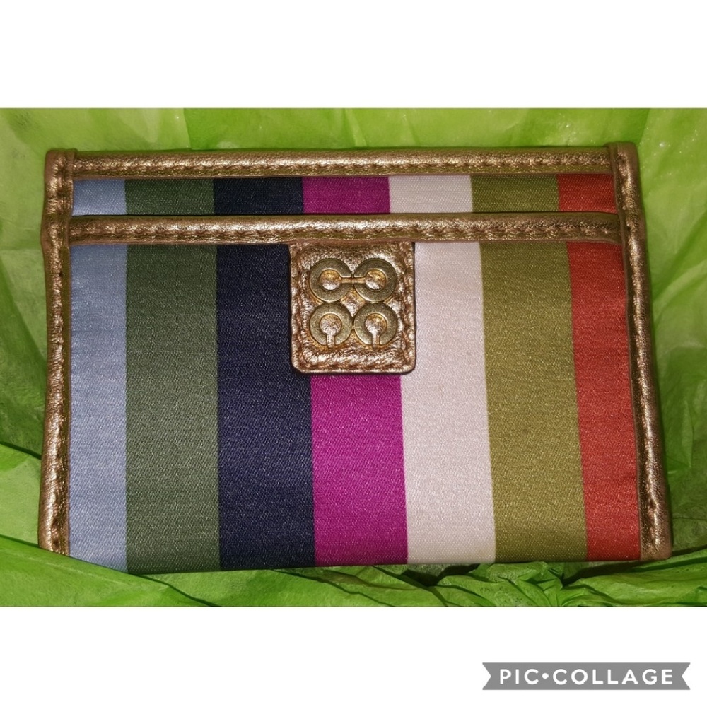 Coach Legacy Julia Stripe ID Credit Card Case Wallet